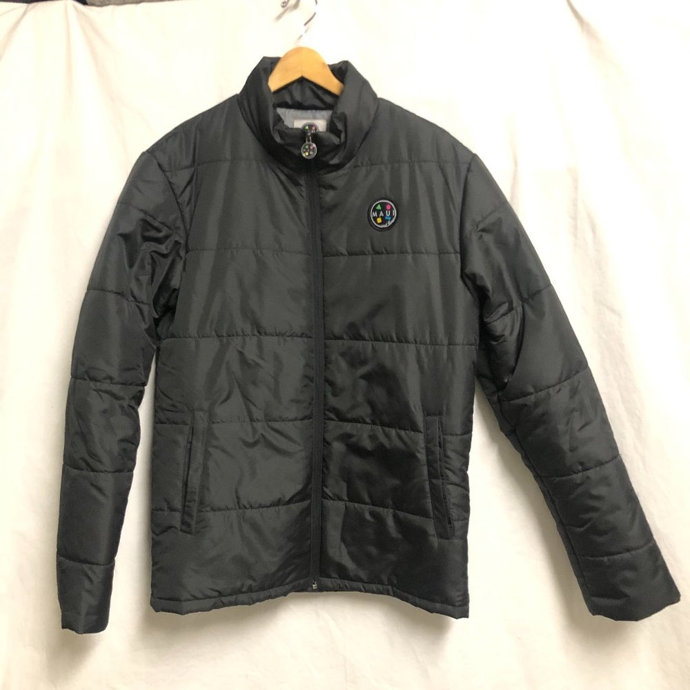 Maui and Sons down puffy jacket, black, mens size large
